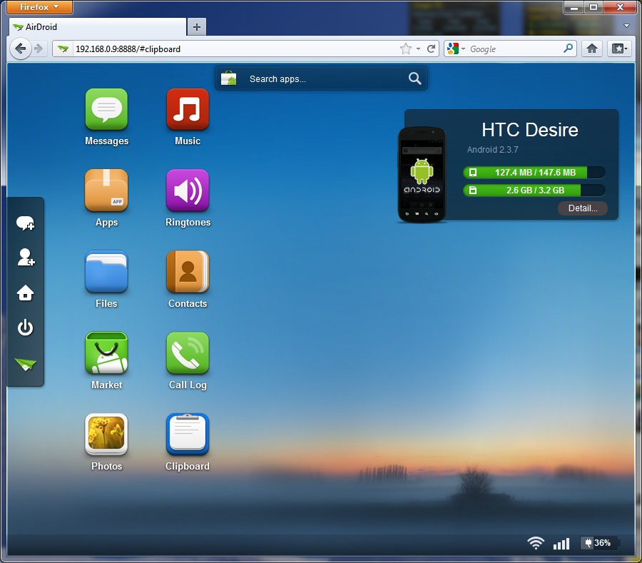 AirDroid User Interface